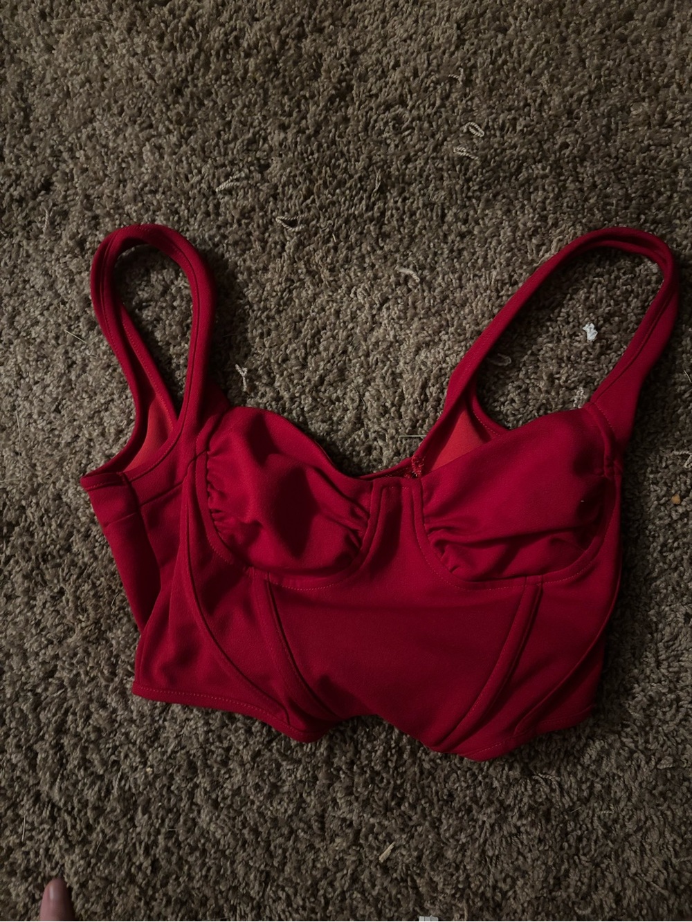 SHEIN Red Sculpted Bustier Bralette